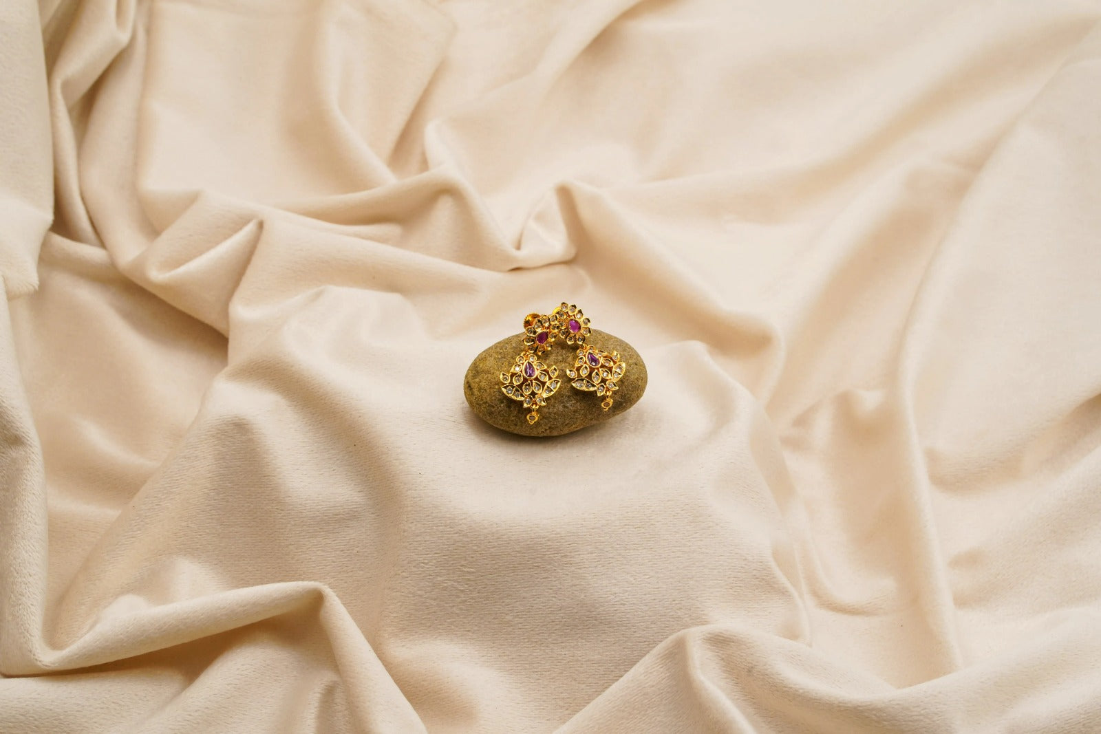 Royal Ruby Floral Earrings