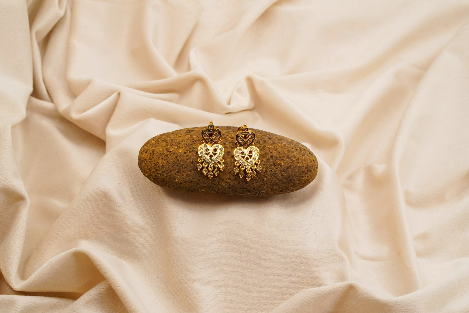 Panchaloha Heart Charm Earrings