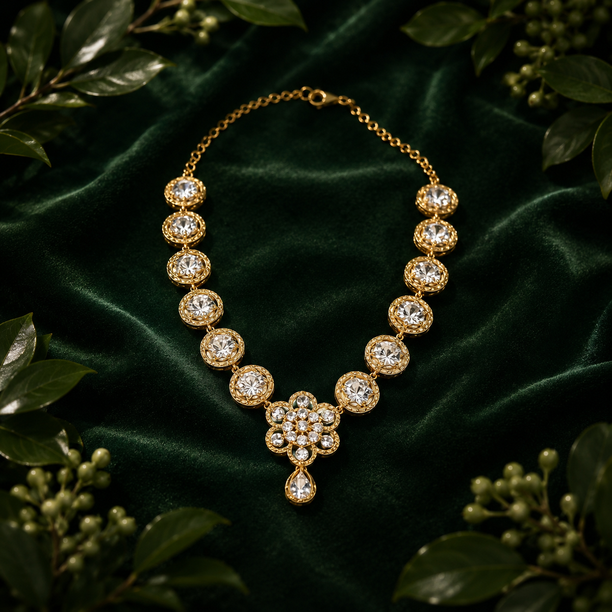 Panchaloha Crystal Blossom Necklace