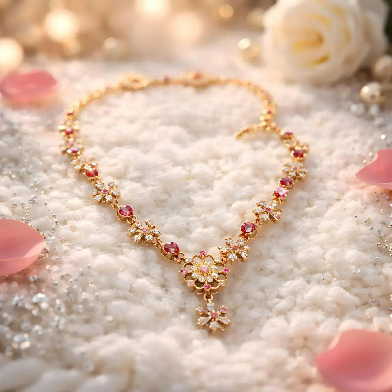 Panchaloha Roseblossom Charm Necklace