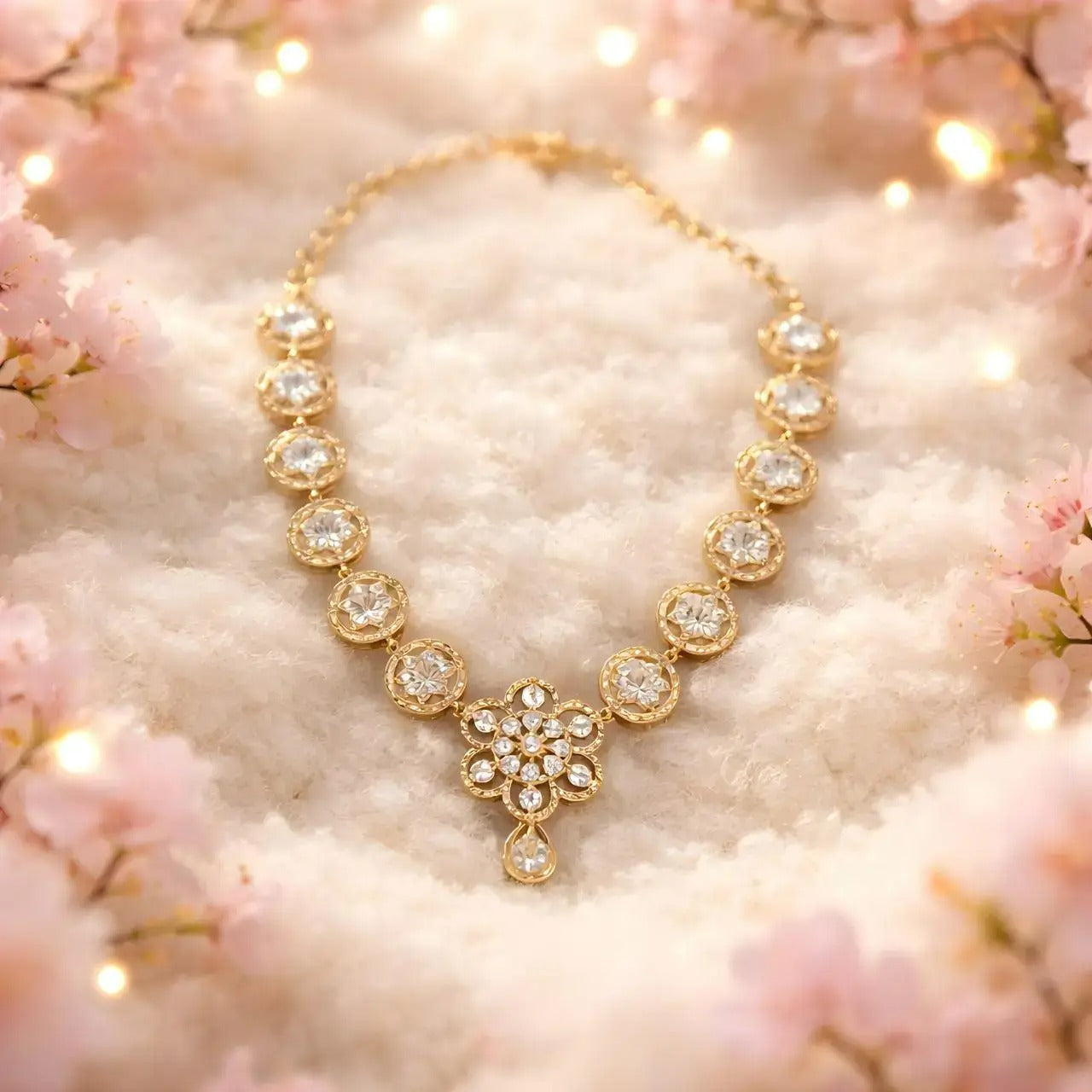 Panchaloha Crystal Blossom Necklace